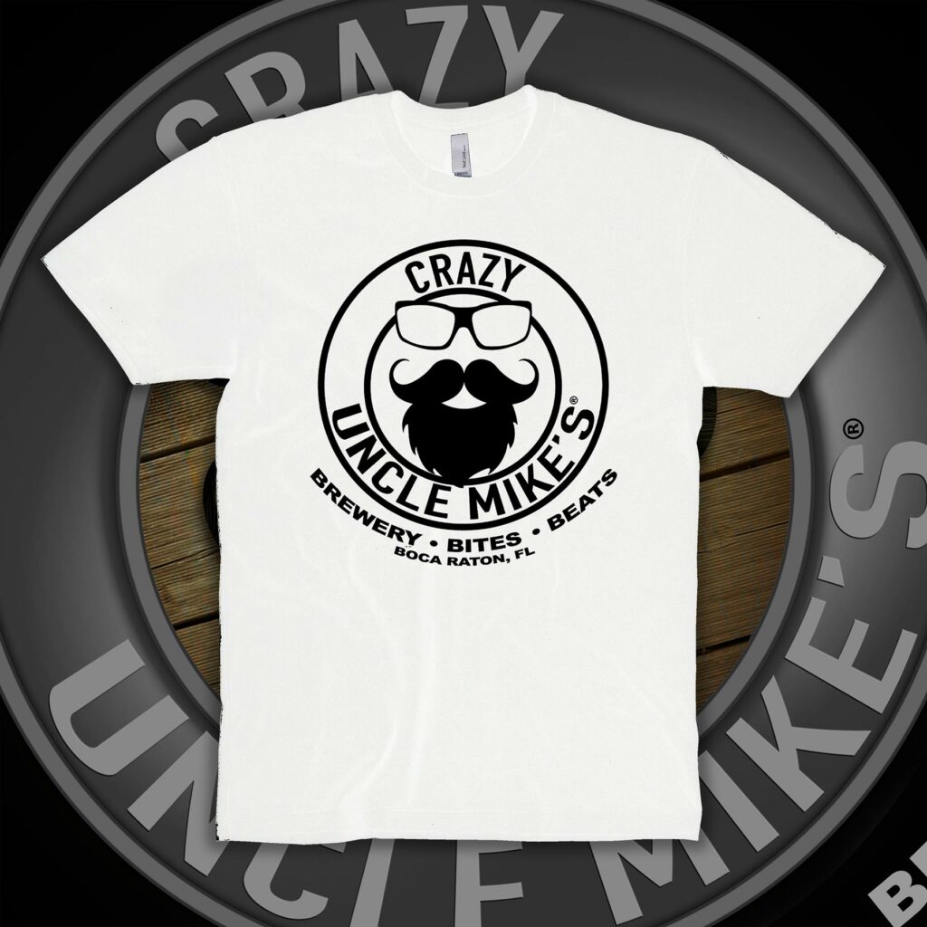 crazy uncle mike's logo t shirt white